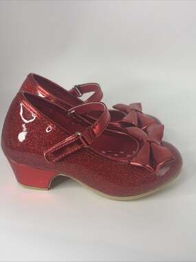 Disney Minnie Mouse Low Heel Toddler Shout Sparkly Red Size 7